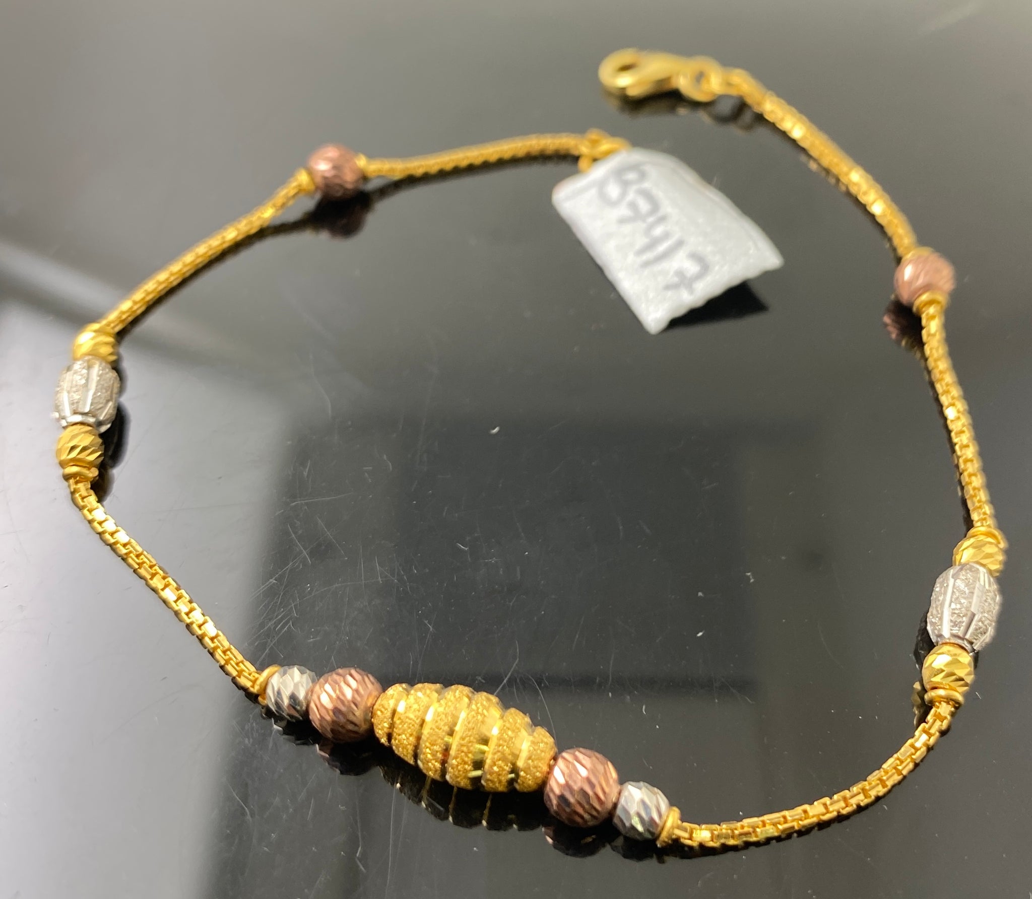 Feminine Floral Bracelet in Tri-Color Gold - Ruby Lane